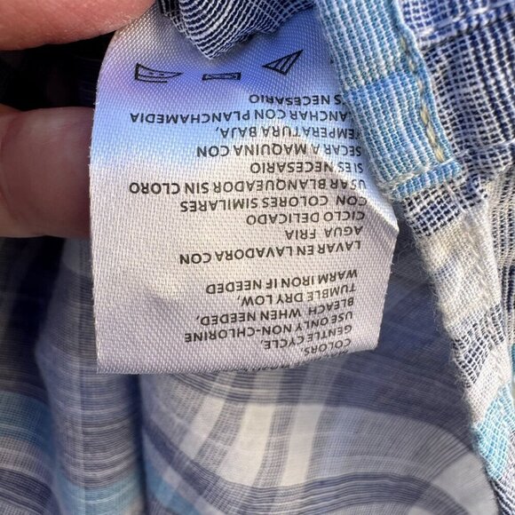 Weatherproof Vintage Mens Blue Plaid Button Collar Short Sleeve Casual Shirt M - Picture 10 of 11